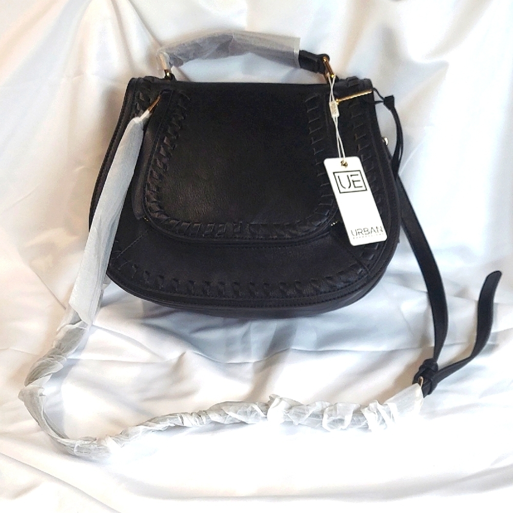 NWT! Tassel Weave Urban Expressions Vegan Leather Black Crossbody Bag
